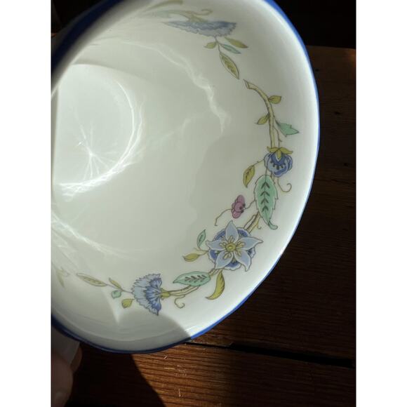 VTG Floral Mug with Swirl & Blue Trim Fine Bone China, Haddon Hall Blue, England - Picture 6 of 10